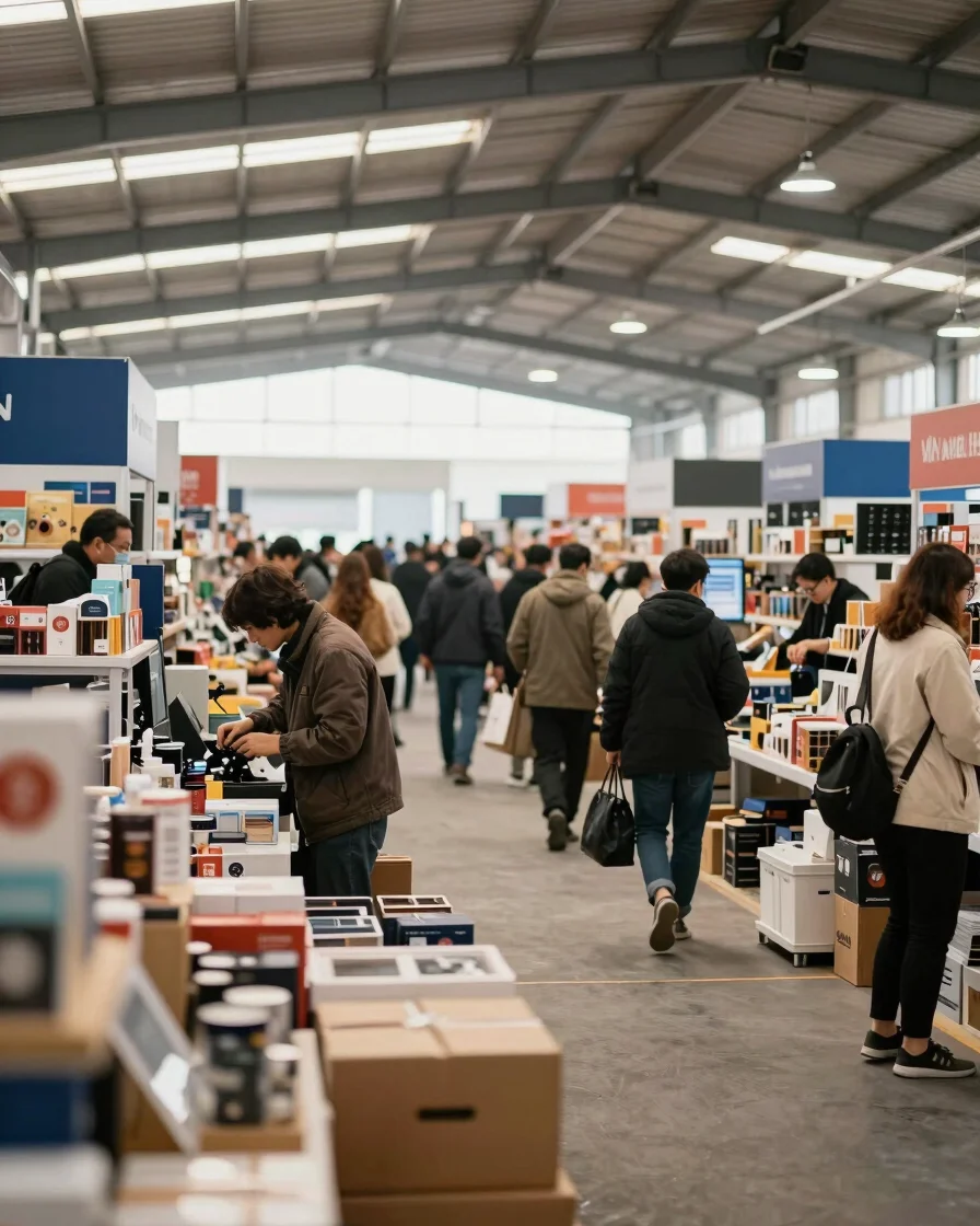 Professional photo of Yiwu market procurement in natural daylight